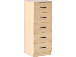 5 skuffers commode KITIMAT Lysebrun