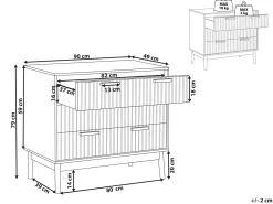 3 skuffers commode LYNWOOD Lysebrun