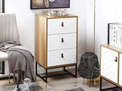 3 skuffers commode NUEVA Lysebrun/hvid