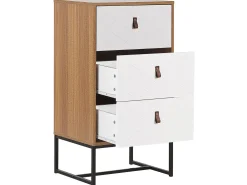 3 skuffers commode NUEVA Lysebrun/hvid