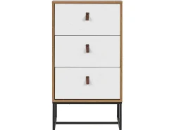 3 skuffers commode NUEVA Lysebrun/hvid
