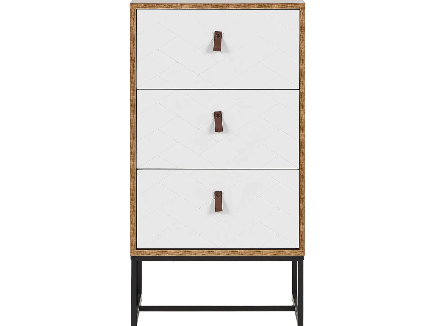 3 skuffers commode NUEVA Lysebrun/hvid