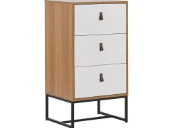 3 skuffers commode NUEVA Lysebrun/hvid