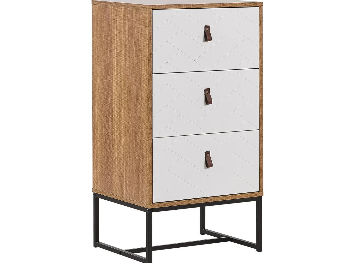 3 skuffers commode NUEVA Lysebrun/hvid