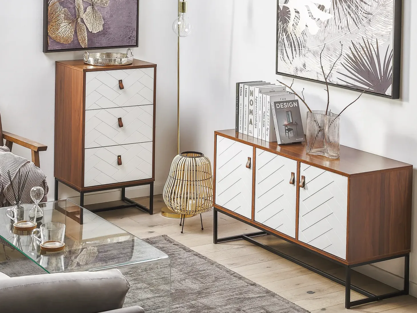 3 skuffers commode NUEVA Mørkebrun/hvid