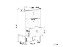 3 skuffers commode NUEVA Mørkebrun/hvid