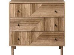 3 skuffers commode RONGE Lysebrun