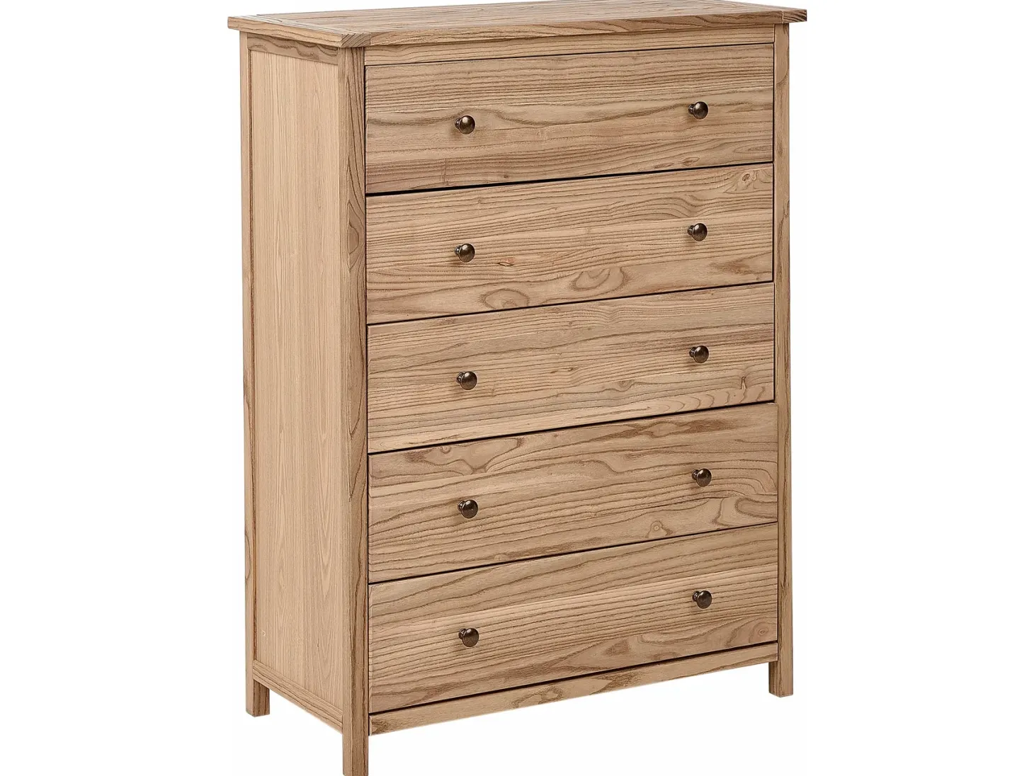 5 skuffers commode SALTON Sassafras træ Brun