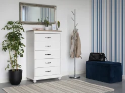 5 skuffers commode SHARON Hvid