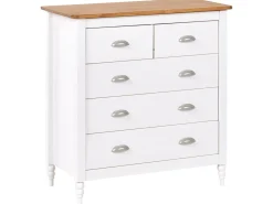 5 skuffers commode SHILLINGTON Fyretræ Hvid