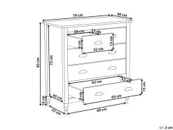 5 skuffers commode SHILLINGTON Fyretræ Sort
