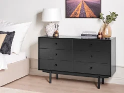 6 skuffers kommode ALCESTER Sort