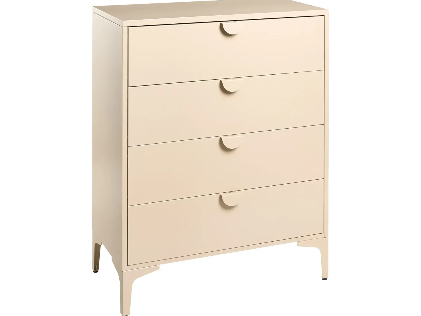 4 skuffers kommode ARDURA Metal Beige