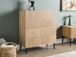 4 skuffers kommode BLYTHE Naturlig ask