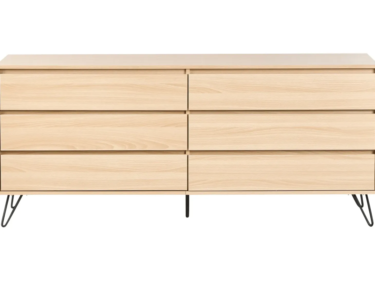 6 skuffers kommode CARDIGAN Lysebrun