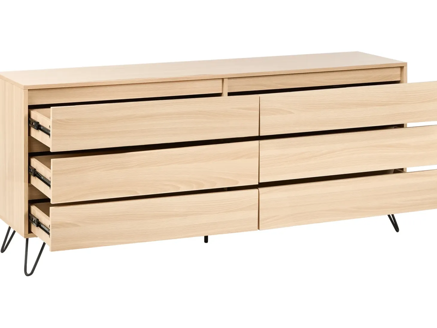 6 skuffers kommode CARDIGAN Lysebrun