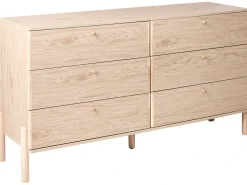 6 skuffers kommode COLLINS Lysebrun