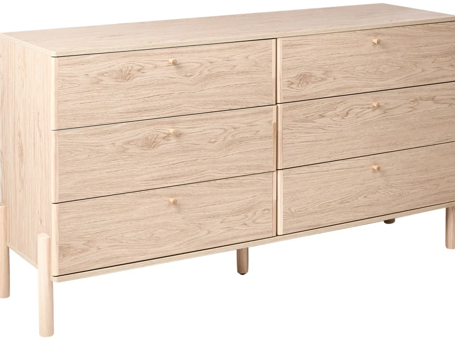 6 skuffers kommode COLLINS Lysebrun