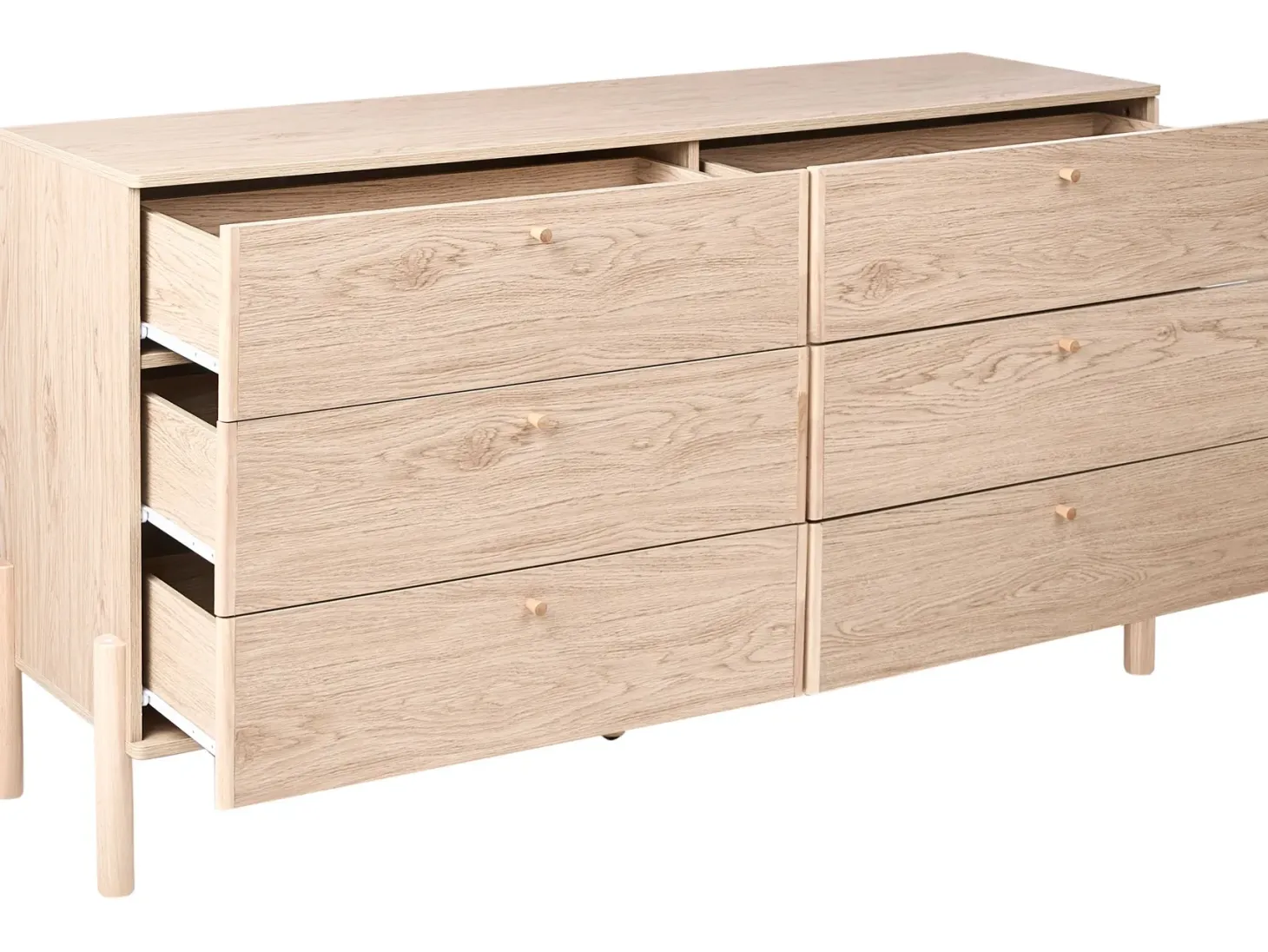 6 skuffers kommode COLLINS Lysebrun