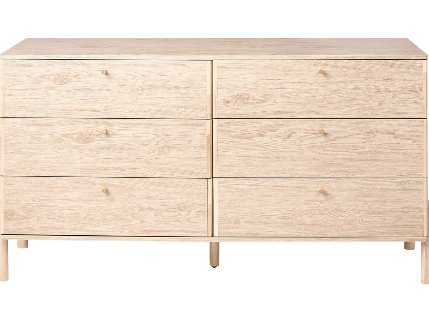 6 skuffers kommode COLLINS Lysebrun