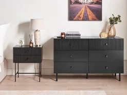 6 skuffers kommode COVENTRY Sort