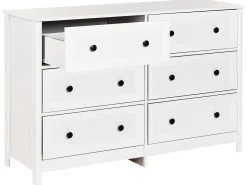 6 skuffers kommode HAZELVALE Hvid