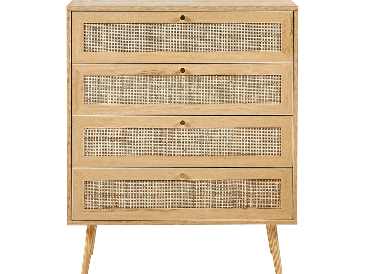 4 skuffers kommode PEROTE Rattan Lysebrun
