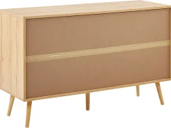 6 skuffers kommode PEROTE Rattan Lysebrun