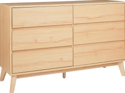 6 skuffers kommode SARDIS Lysebrun