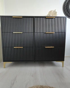 6 skuffers kommode WALCOTT Sort