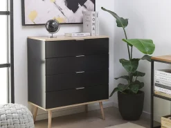 4 skuffers kommode WALPI Sort