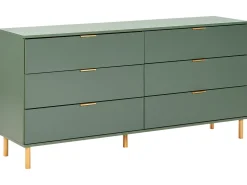 6 skuffers kommode WALPOLE Grøn
