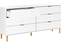 6 skuffers kommode WALPOLE Hvid