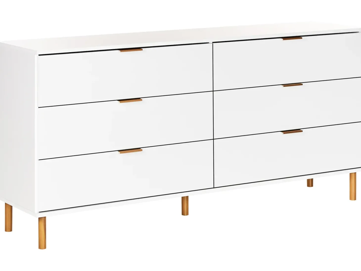 6 skuffers kommode WALPOLE Hvid
