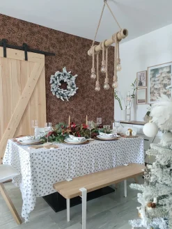 Sneklædt juleguirlande LED SUNDO 180 cm Hvid