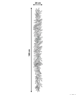 Sneklædt juleguirlande LED SUNDO 180 cm Hvid