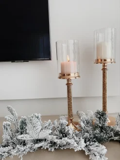 Sneklædt juleguirlande LED SUNDO 180 cm Hvid