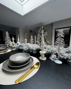 Sneklædt juleguirlande LED WHITEHORN 180 cm Hvid