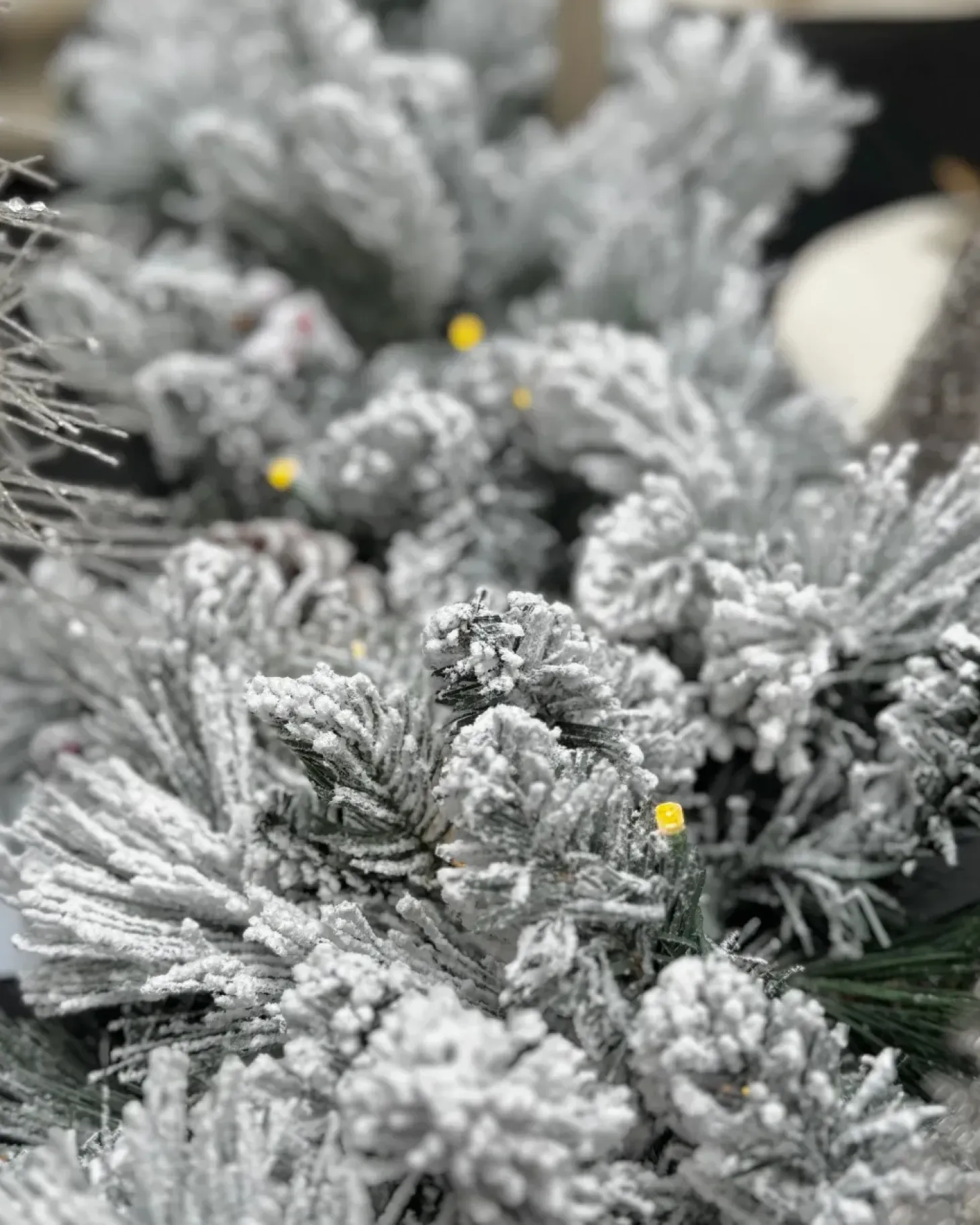 Sneklædt juleguirlande LED WHITEHORN 180 cm Hvid