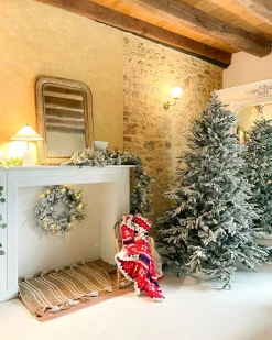 Sneklædt juleguirlande LED WHITEHORN 180 cm Hvid