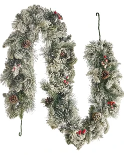 Sneklædt juleguirlande LED WHITEHORN 180 cm Hvid