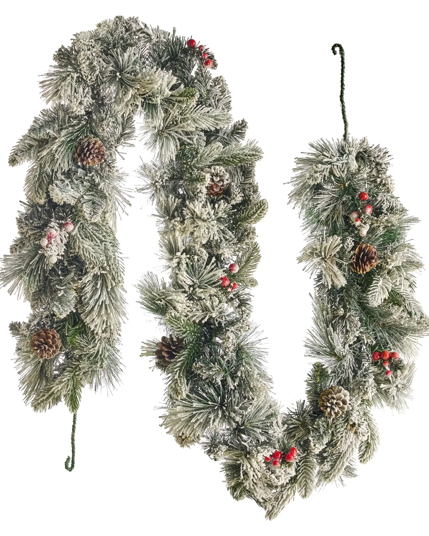 Sneklædt juleguirlande LED WHITEHORN 180 cm Hvid