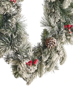 Sneklædt juleguirlande LED WHITEHORN 180 cm Hvid