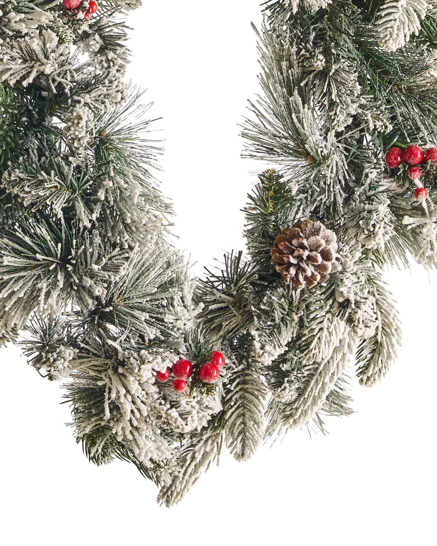 Sneklædt juleguirlande LED WHITEHORN 180 cm Hvid