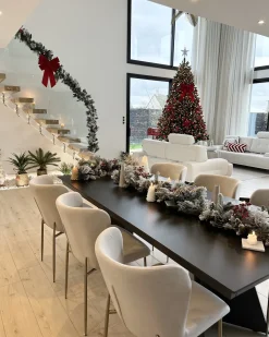 Sneklædt juleguirlande LED WHITEHORN 180 cm Hvid