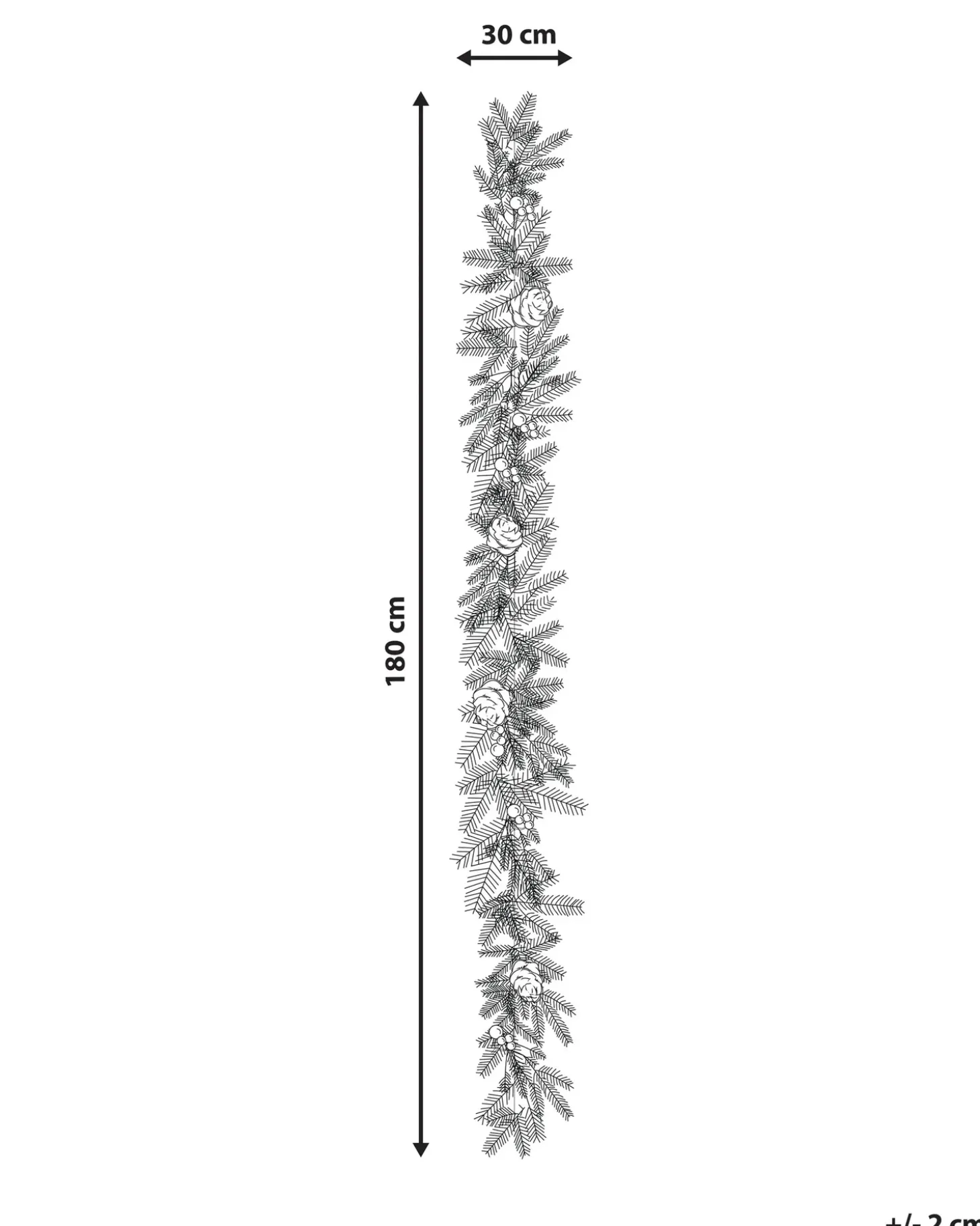 Sneklædt juleguirlande LED WHITEHORN 180 cm Hvid