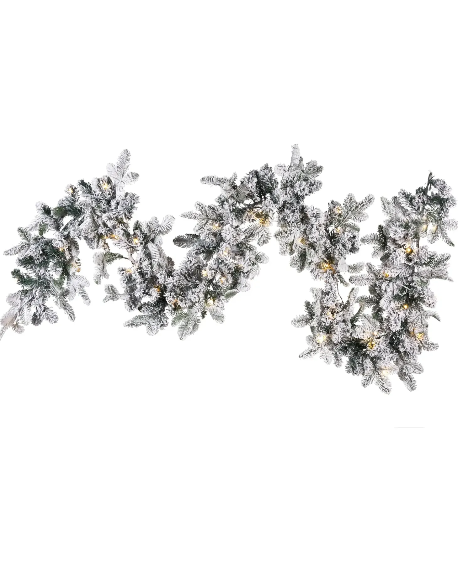 Sneklædt juleguirlande LED SUNDO 270 cm Hvid