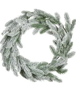 Sneklædt julekrans LED ALBINI Grøn 45 cm