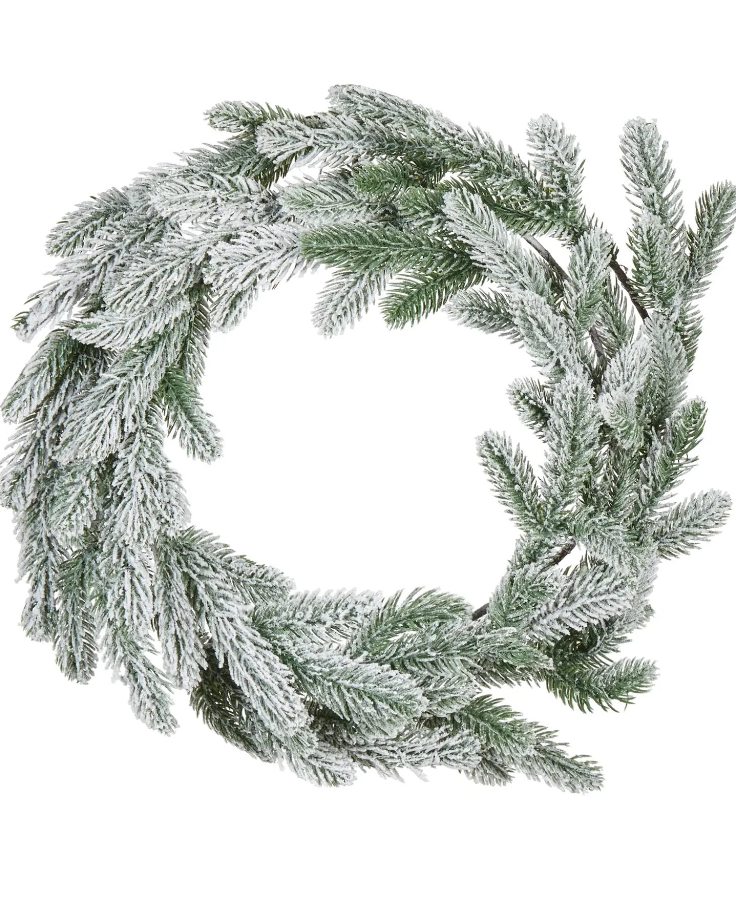 Sneklædt julekrans LED ALBINI Grøn 45 cm
