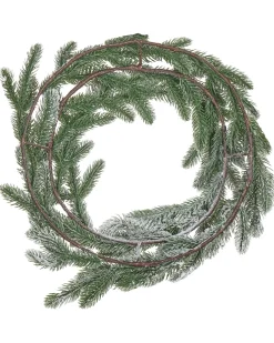 Sneklædt julekrans LED ALBINI Grøn 45 cm